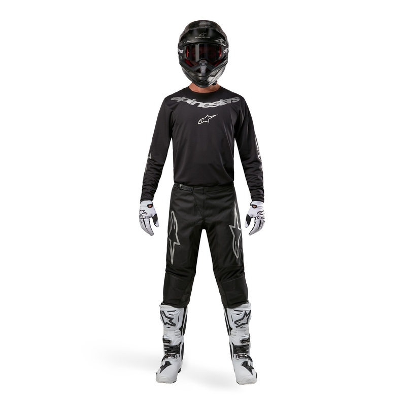 Motokrosový dres Alpinestars Fluid Lucent černo-stříbrný