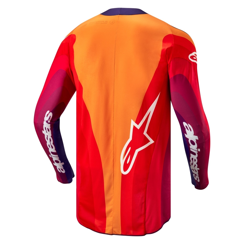 Motokrosový dres Alpinestars Techstar Pneuma 2024 fialovo-oranžovo-modrý