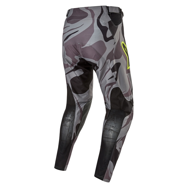 Motokrosové kalhoty Alpinestars Racer Tactical šedá camo-fluo žluto-černé