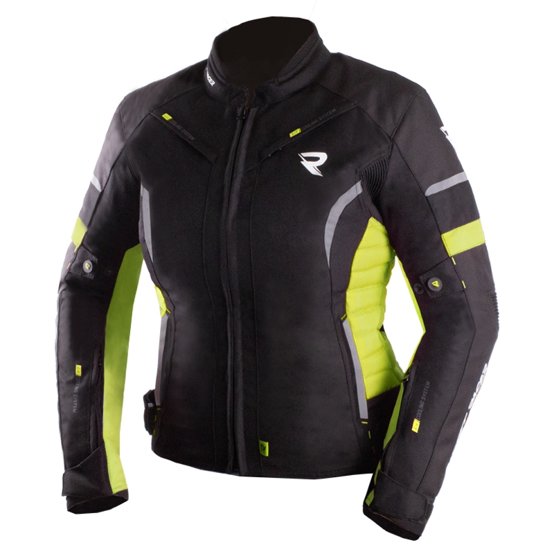 Dámská bunda na motorku Street Racer Betty II černo-fluo žlutá