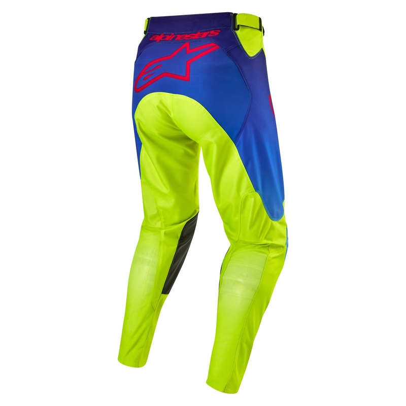Motokrosové kalhoty Alpinestars Racer Hoen 2024 fluo žluto-modro-červené