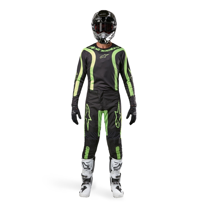 Motokrosové kalhoty Alpinestars Fluid Lurv černo-fluo žluté