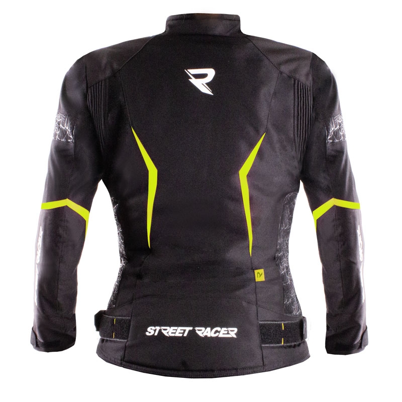 Dámská bunda na motorku Street Racer Rose černo-fluo žlutá