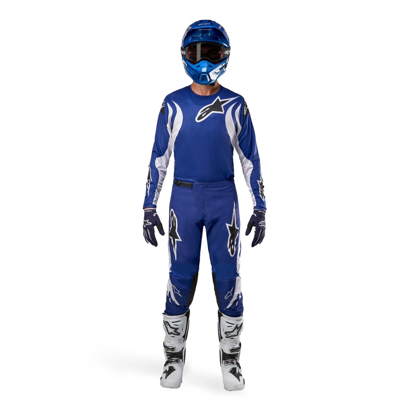 Motokrosové kalhoty Alpinestars Fluid Lucent modro-bílo-černé