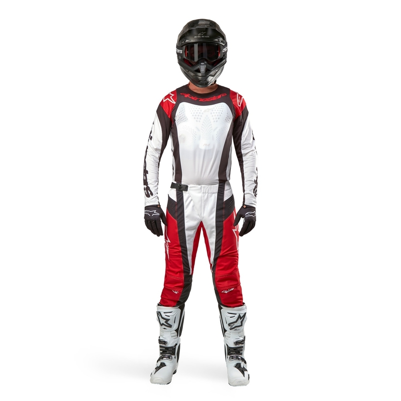 Motokrosové kalhoty Alpinestars Techstar Ocuri červeno-bílo-černé
