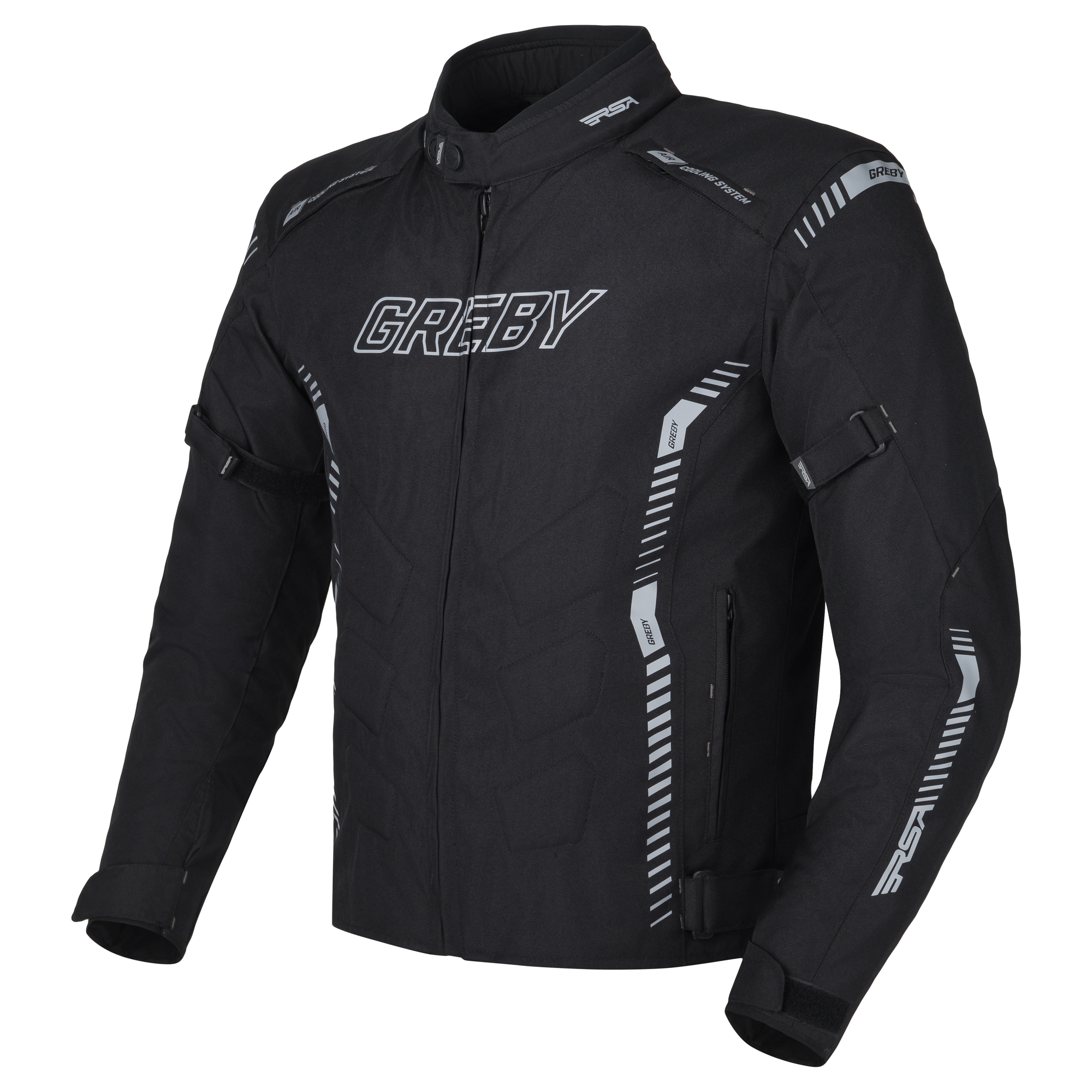 Bunda na motorku RSA Greby 2 černo-šedo-bílá Velikost: 2XL