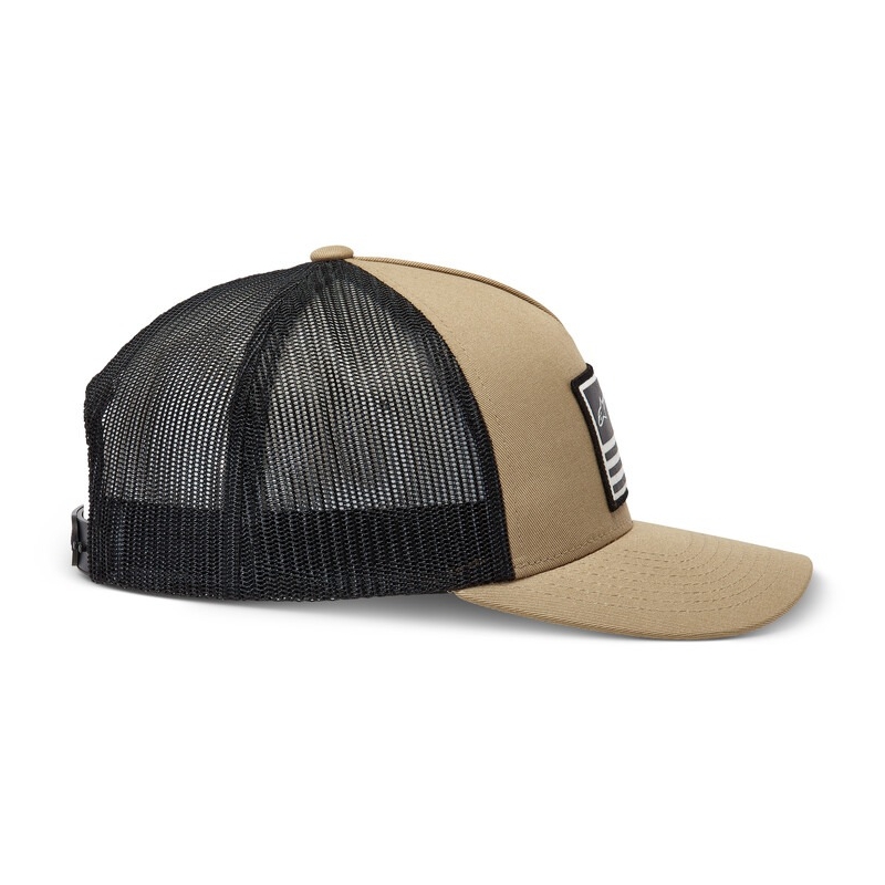 Kšiltovka Alpinestars Flag Snap Hat pískovo-černo-bílá