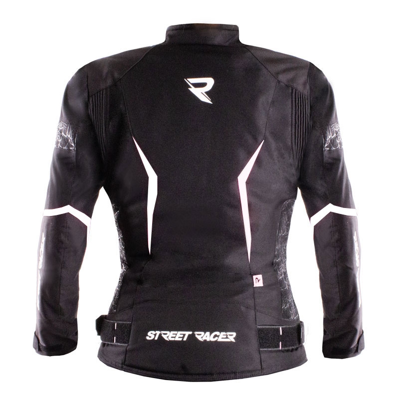 Dámská bunda na motorku Street Racer Rose Air černo-bílá