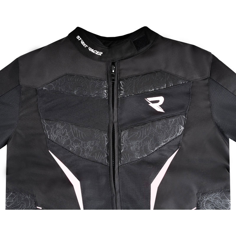 Dámská bunda na motorku Street Racer Rose Air černo-bílá