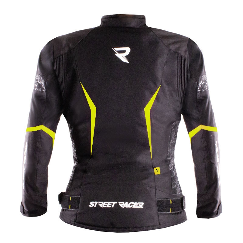 Dámská bunda na motorku Street Racer Rose Air černo-fluo žlutá