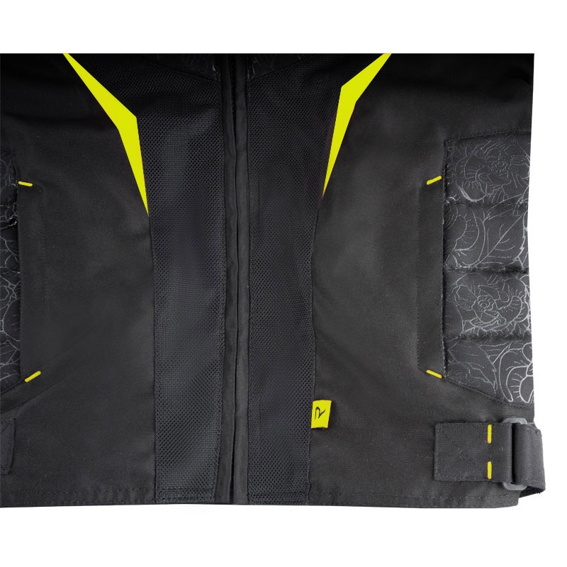 Dámská bunda na motorku Street Racer Rose Air černo-fluo žlutá
