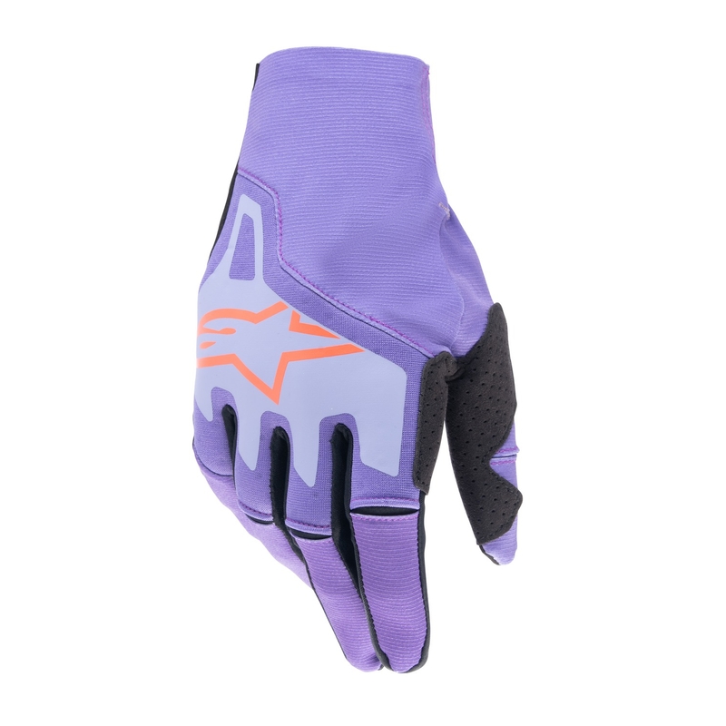 Motokrosové rukavice Alpinestars Techstar 2024 fialovo-světle modro-oranžové