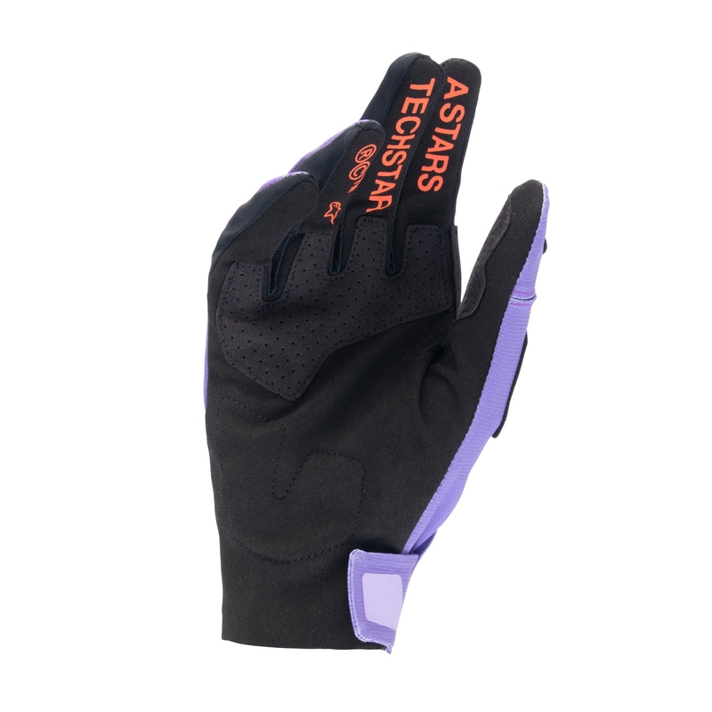 Motokrosové rukavice Alpinestars Techstar 2024 fialovo-světle modro-oranžové