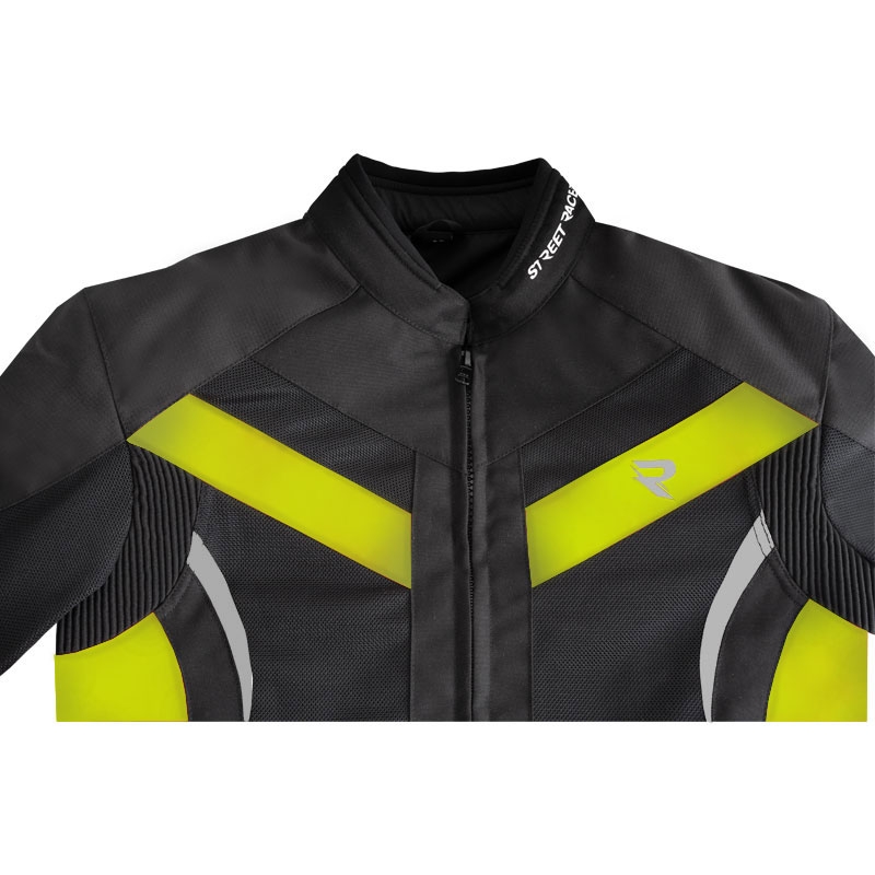 Bunda na motorku Street Racer Evans Air černo-fluo žlutá