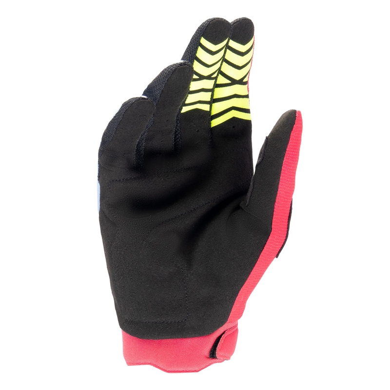 Motokrosové rukavice Alpinestars Full Bore světle modro-červeno-žlutá fluo-černé