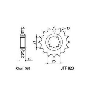 Řetězové kolečko JT JTF 823-14 14 zubů, 520