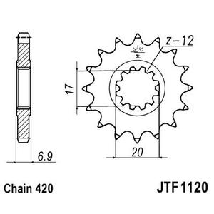 Řetězové kolečko JT JTF 1120-11 11 zubů, 420