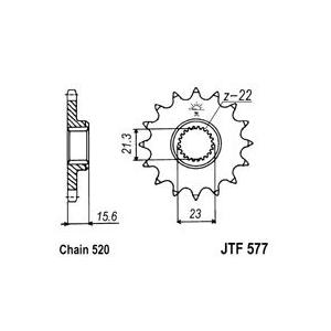 Řetězové kolečko JT JTF 577-14 14 zubů, 520