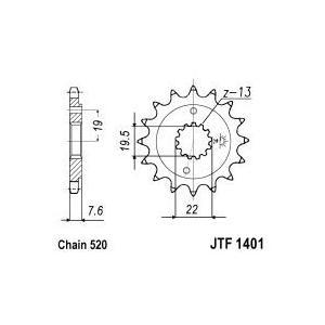 Řetězové kolečko JT JTF 1401-14 14 zubů, 520