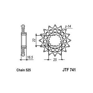 Řetězové kolečko JT JTF 741-14 14 zubů, 525