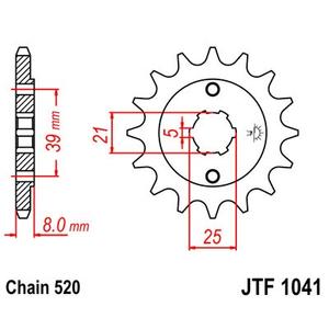 Řetězové kolečko JT JTF 1041-14 14 zubů, 520