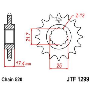 Řetězové kolečko JT JTF 1299-14 14 zubů, 520
