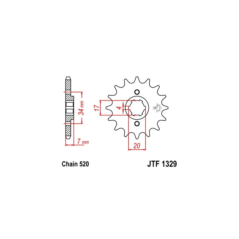 Řetězové kolečko JT 13 zubů, 520