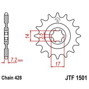 Řetězové kolečko JT JTF 1501-13 13 zubů, 428