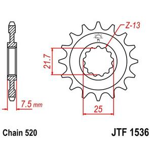 Řetězové kolečko JT JTF 1536-14 14 zubů, 520