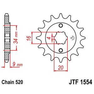 Řetězové kolečko JT JTF 1554-12 12 zubů, 520