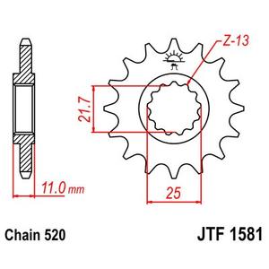 Řetězové kolečko JT JTF 1581-13 13 zubů, 520