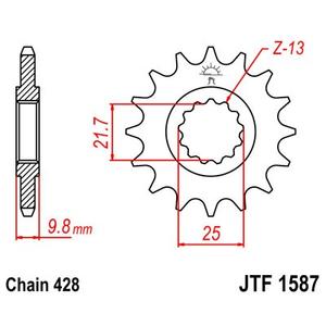 Řetězové kolečko JT JTF 1587-19 19 zubů, 428