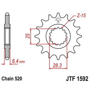 Řetězové kolečko JT JTF 1592-13 13 zubů, 520