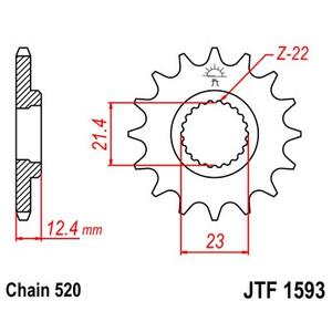 Řetězové kolečko JT JTF 1593-14 14 zubů, 520