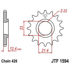 Řetězové kolečko JT JTF 1594-15 15 zubů, 428