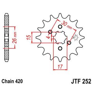 Řetězové kolečko JT JTF 252-12 12 zubů, 420