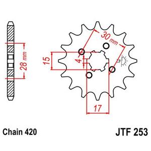 Řetězové kolečko JT JTF 253-17 17 zubů, 420