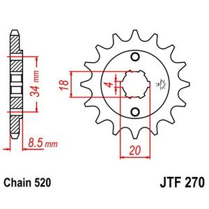 Řetězové kolečko JT JTF 270-13 13 zubů, 520