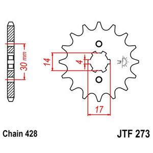 Řetězové kolečko JT JTF 273-14 14 zubů, 428