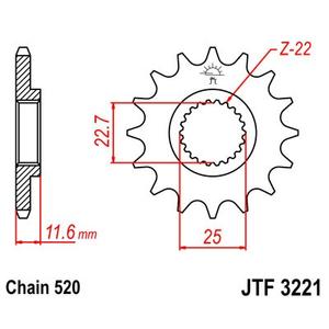 Řetězové kolečko JT JTF 3221-13 13 zubů, 520