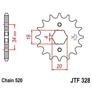 Řetězové kolečko JT JTF 328-12 12 zubů, 520