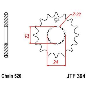 Řetězové kolečko JT JTF 394-13 13 zubů, 520