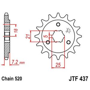 Řetězové kolečko JT JTF 437-14 14 zubů, 520
