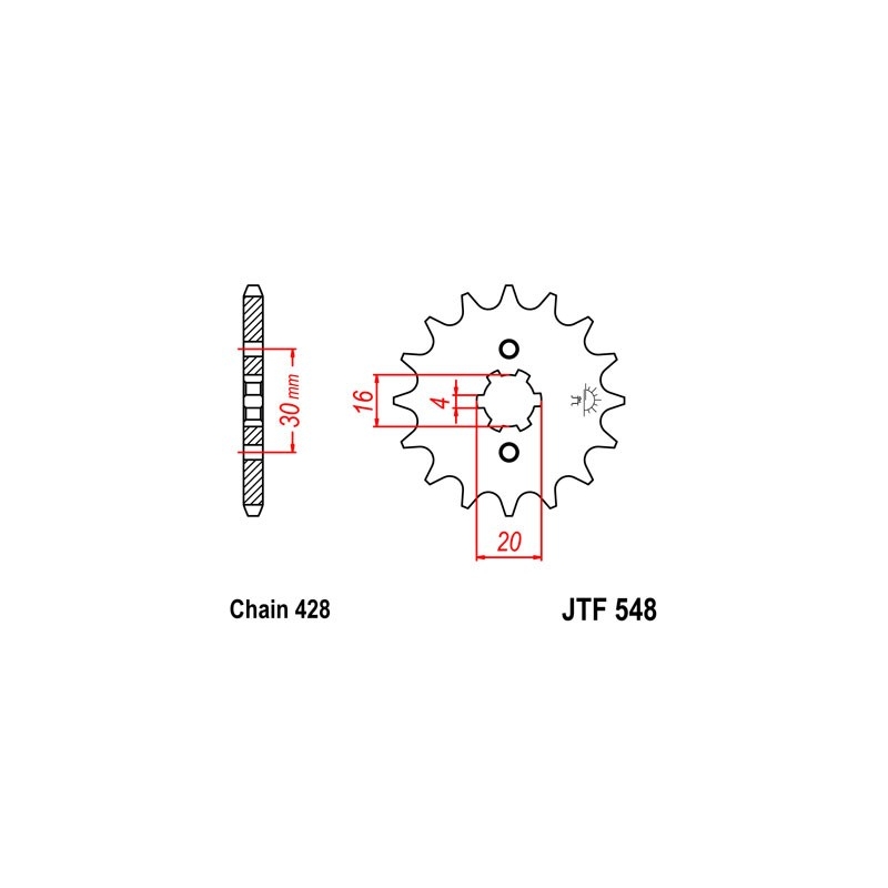 Řetězové kolečko JT 13 zubů, 428