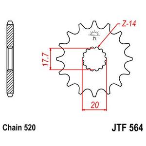 Řetězové kolečko JT JTF 564-12 12 zubů, 520