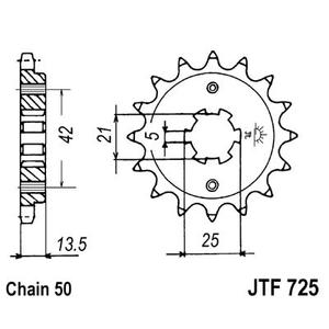 Řetězové kolečko JT JTF 725-15 15 zubů, 530