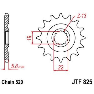 Řetězové kolečko JT JTF 825-13 13 zubů, 520