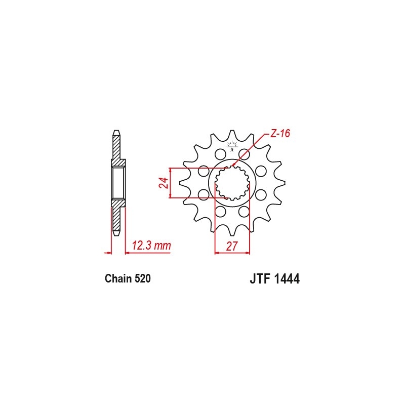 Řetězové kolečko JT 15 zubů, 520