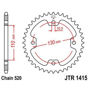 Řetězová rozeta JT JTR 1415-38 38 zubů, 520