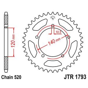 Řetězová rozeta JT JTR 1793-45 45 zubů, 520 výprodej